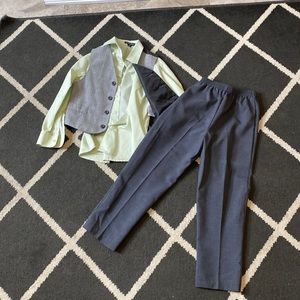 Boy vest, button shirt and dress pants